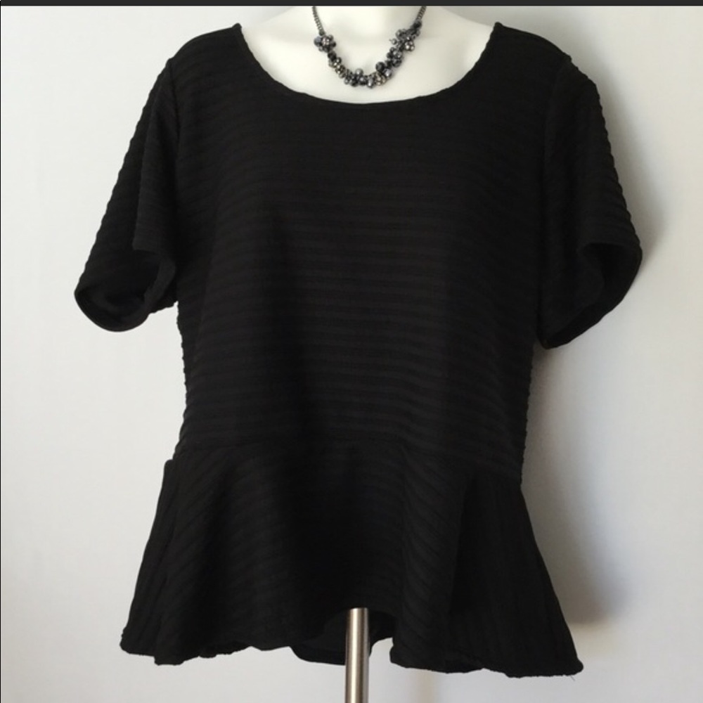 Textured Peplum Top